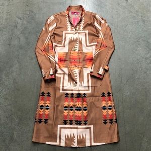 Womens Boho Tribal Aztec Blanket Coat Multi Color New With Tags! Medium